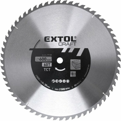 EXTOL CRAFT 19128 pílový kotúč 600x30/25,4 mm 60 zubov s SK plátky