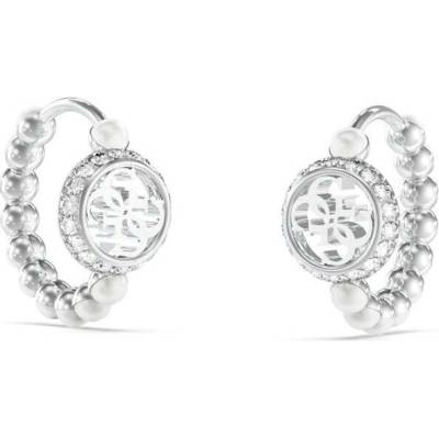 Guess Jedinečné kruhové náušnice s perličkami Tiny Pearly JUBE05518JWRHT/U