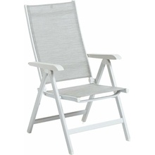 Kettler BASIC PLUS polohovacie, hliníkové kreslo biela / svetlo šedá