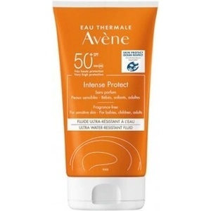 Eau Thermale Avène Лек слънцезащитен крем за лице и тяло със SPF50+ , Avene Intense Protect Fluid for Babies, Kids and Adults SPF50+ 150 ml