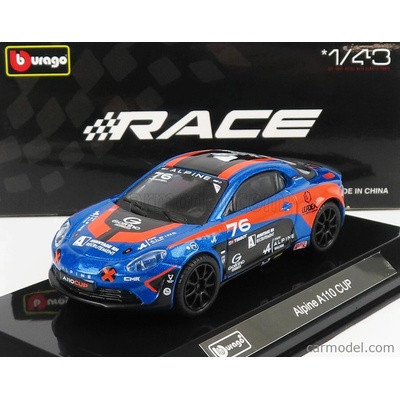 Bburago Renault A110 N 76 Cup 2020 Modrá Oranžová 1:43