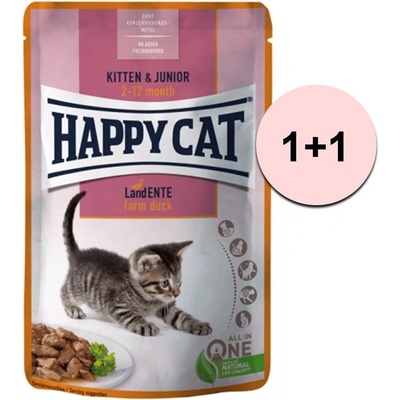 Happy Cates Meat in Sauce Kitten & Junior Land Ente 85 g