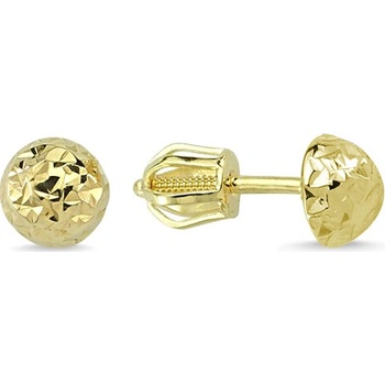 Lillian Vassago zlaté gravírované náušnice polguľôčky na šróbovanie LLV66-GER160M7 žltá