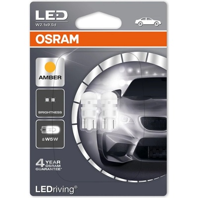 OSRAM LEDriving Standard W5W 12V 2880YE-02B Amber / Жълта 2бр (1949)