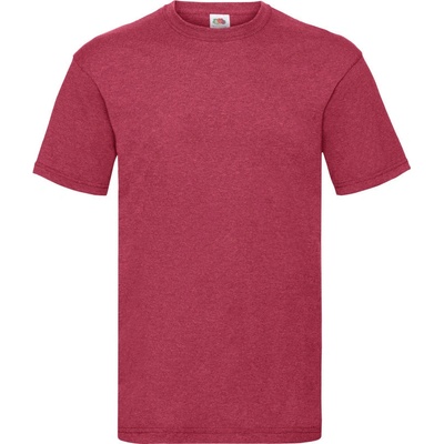 Fruit of the Loom tričko Valueweight T krátký rukáv pánské melír vintage červená
