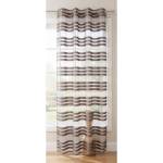 Дрейпари БГ Перде Органза на райета 243x140 см, с халки за тръбен корниз, цвят Бял-Тъмно Сив код-89133 (52238682)