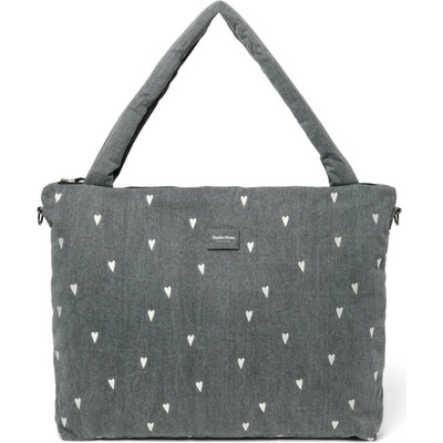 Studio Noos Denim Diaper Bag taška Grey Hearts