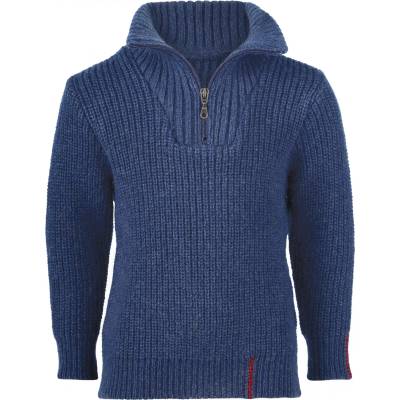 Engel Детски вълнен пуловер Engel Kid's Troyer Merino jumper - Ozean - размер 128 (EU) (704-2307-0213)