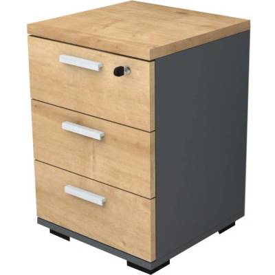 TopMebel Офисен шкаф Venturo от меламин в антрацит - дъб 39x40x57см