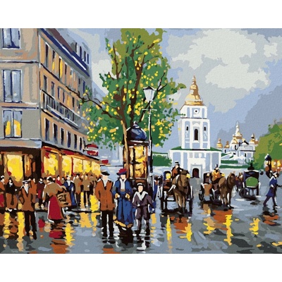 Zuty Malování Podle Čísel Starý Kyjev 80 x 100 Cm Plátno Rám