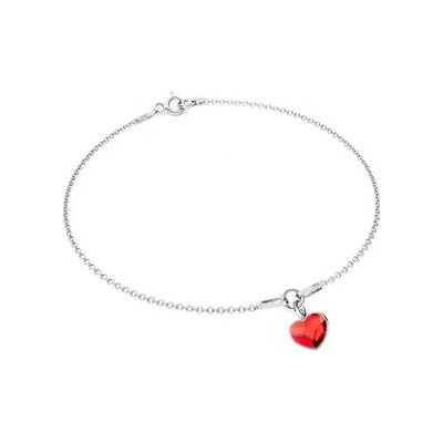 Nubis stříbrný náramek se srdíčkem Crystals from Swarovski Siam NB-0206-SI