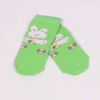 Image 1 of Свежи светлозелени чорапки със зайче