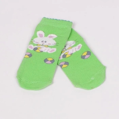 Свежи светлозелени чорапки със зайче