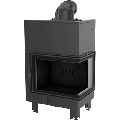 Горивна камера Kratki MBZ/P/BS/SG/BLACK Ø 200 13 kW, Огънато стъкло, ъглова дясна, black thermotec