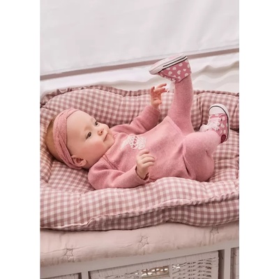 Mayoral Трикотажна рокля за новородено момиче в розово с мече Mayoral