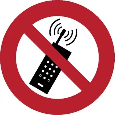 Značka Zákaz používania mobilného telefónu, fólia, ø 100 mm