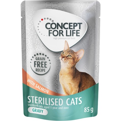 Concept for Life Sterilised Cats losos bez obilovin v omáčce 12 x 85 g