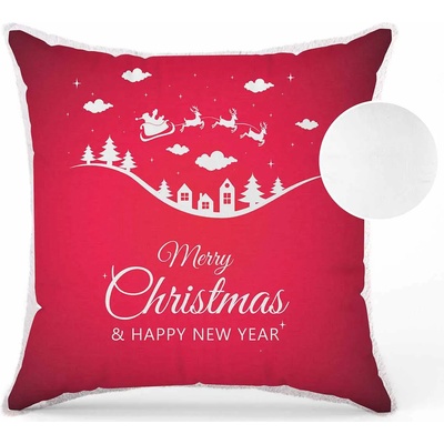 Амек Тойс Коледна възглавничка Амек Тойс - Merry Christmas, червена (090729-1)