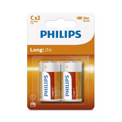 Philips LongLife R14L2B/10 батерия за домакински уред Еднократна батерия Цинк-въглерод (R14L2B/10)
