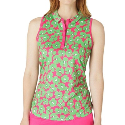 Callaway Floral Sleeveless Womens Cheeky Pink Polo košeľa