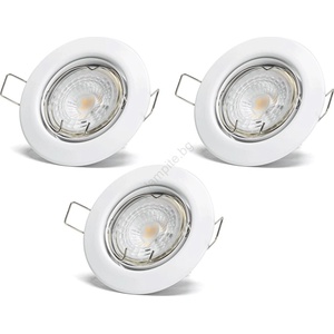 Aigostar - Комплект от 3 LED вградени осветителни тела, 1xGU10/4, 5W/230V, 6500K, бели (AI2665)