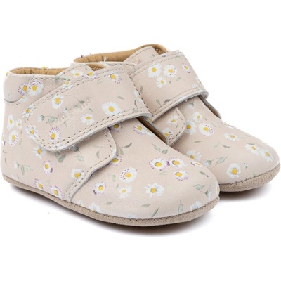 POMPOM Kožené capáčk yBeginners na suchý zip Bellis béžové – Zboží Dáma