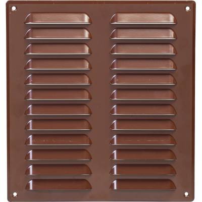 Ventishop KVMh 260x280 kovová hranatá větrací mřížka se síťkou, hnědá