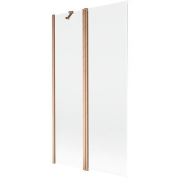 Mexen Mist параван за вана 2-крилен 100 x 150 cm, прозрачен, четкан мед - 8A9-100-011-65-00 (8A9-100-011-65-00)