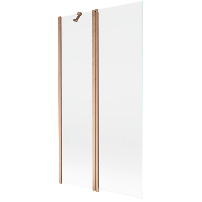 Mexen Mist параван за вана 2-крилен 100 x 150 cm, прозрачен, четкан мед - 8A9-100-011-65-00 (8A9-100-011-65-00)