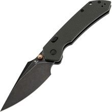 Tenable Knives Fenrir Blackwash Nitro V,Green Micarta B1034H4