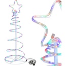 SPRINGOS LED špirálový svetelný stromček s hviezdou 135 cm vysoký so 192 LED diódami Viacfarebný LED vianočný stromček Špirálový jedličkový stromček pre vnútorné a vonkajšie nočné osvetlenie Stolná la