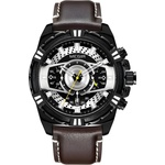 MEGIR Часовник megir ka-38559 - Черен / Кафяв / Сребърен kp38559 Часовници