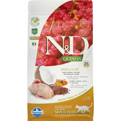 N&D GF Quinoa CAT Skin&Coat Quail & Coconut 1,5 kg