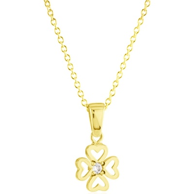 Gemmax Zlatý řetízek se čtyřlístkem GLSYB-37451-36261