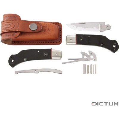 DICTUM 719764 - Hiro Folding Knife Kit Suminagashi, Black Micarta