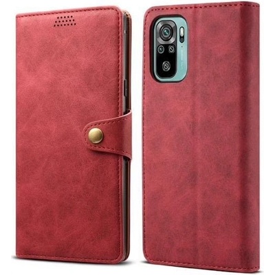 Lenuo Leather Xiaomi Redmi Note 10, červené
