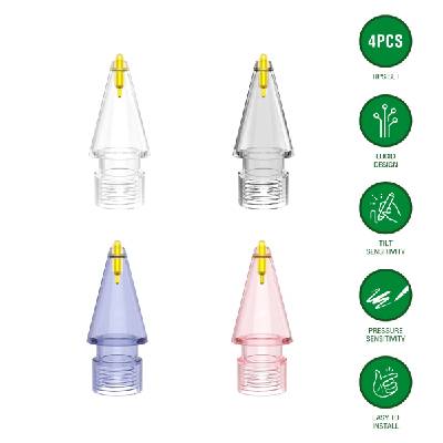 Резервни върхове за Apple Pencil, Apple Pencil 2nd Gen и 4smarts Pencil Pro 2/3 - 4smarts Replacement Lucid Pencil Tips (4 броя) (541471)