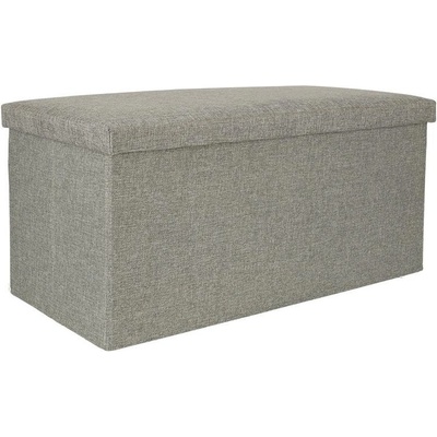 KIK KX4619 Skládací puf s úložným prostorem šedý 76 x 38 x 38 cm