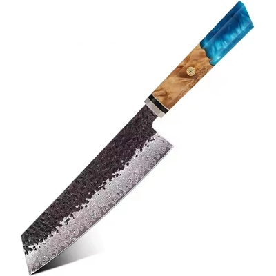 IZMAEL Damaškový kuchynský nôž Airi Kiritsuke/Modrá 19 cm