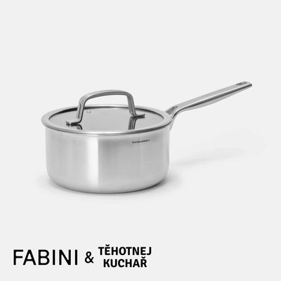 Rendlík FABINI & Těhotnej kuchař 2.0, 20 cm (3 l) - Nerezový beznýtový rendlík s hybridním keramickým povrchem z vícevrstvé nerezové oceli s poklicí