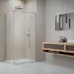 Radaway Правоъгълна душ кабина с люлееща се врата Radaway Essenza KDJ 120x110 см, матово никелово-прозрачно покритие, дясна (1385042-91-01R+1384053-01-01)