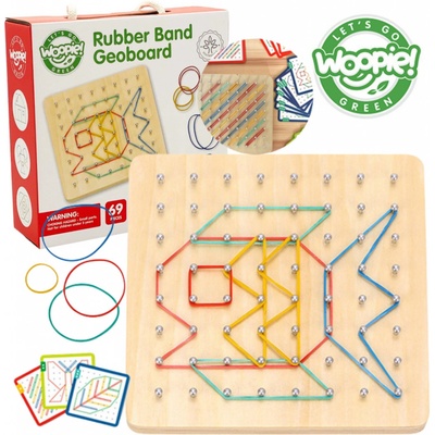 Tooky Toy Puzzle Geoplán na gumách Tvary Obrysy 69 ks