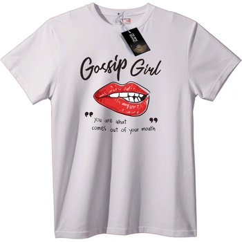 NOONEBRAND Тениска Gossip Girl Устни - XS, Black