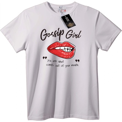 NOONEBRAND Тениска Gossip Girl Устни - XS, Black