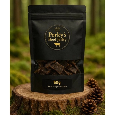 Perky´s Jerky Sušené Hovädzie Mäso Marťa Ginger-Kurkuma 50 g