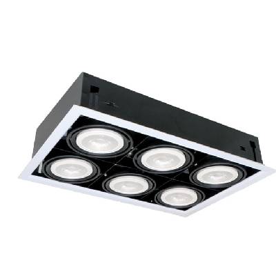 LED луна ELMARK 92Q61227DGR, 6X12W, 230V, защита IP20, 5400lm, 2700K, тъмно сив (92Q61227DGR)