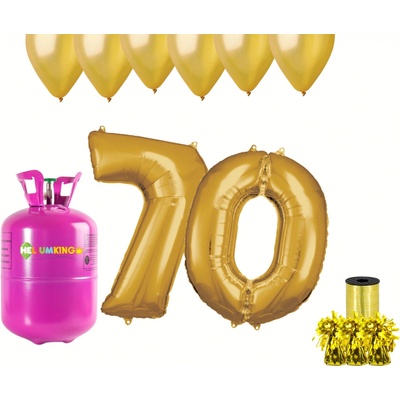 HeliumKing Helium párty set na 70. narozeniny se zlatými balónky
