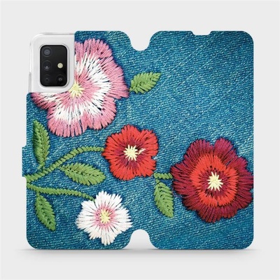 Pouzdro Mobiwear parádní flip Samsung Galaxy A51 - MD05P Džínové květy