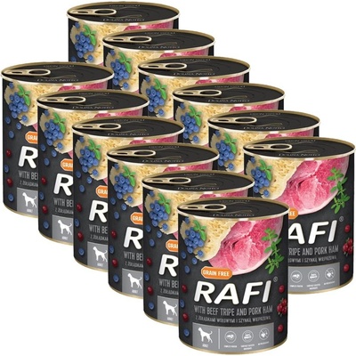 RAFI Рафі Възрастен GF Пате с Говежди Трип и Свински Шунка 12 x 800 г