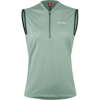 Löffler Дамски потник за колоездене Löffler Women's Bike Sleeveless Shirt Half-Zip Plain Cycling singlet - Cottage / Forest - размер 40 (EU) (156-2422-0613)